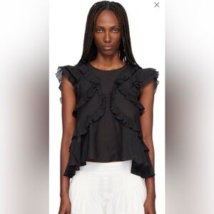 Isabel Marant Black Ruffle Sleeve Blouse